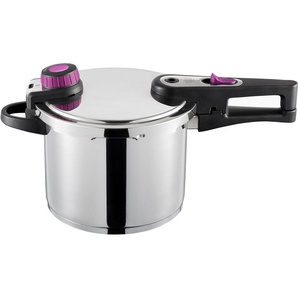 GSW Schnellkochtopf System Plus, Edelstahl 18/8 (1-tlg), Dampfkochtopf, Ersatzdichtungsring und Einsatz, Ø 22cm, 6 L, Induktion