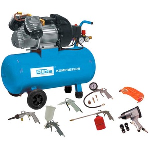 GÜDE Kompressor Set 400/10/50 DG Kompressoren blau (baumarkt) Druckluftgeräte