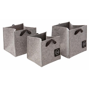 Aufbewahrungsbox GUIDO MARIA KRETSCHMER HOME&LIVING Keila Aufbewahrungsboxen grau Aufbewahrungsbox Ordnungsboxen Aufbewahrungsboxen mit Stickerei
