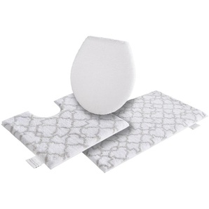 Guido Maria Kretschmer Home&Living Badematte Birdal, Höhe 15 mm, rutschhemmend beschichtet, fußbodenheizungsgeeignet, schnell trocknend, strapazierfähig, Kunstfaser, rechteckig, 3-tlg. Stand-WC Set, Badteppich, auch als 3 tlg. Set erhältlich