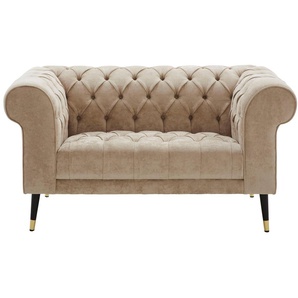 Chesterfield-Sofa GUIDO MARIA KRETSCHMER HOME&LIVING Tinnum Sofas Gr. B/H/T: 150 cm x 77 cm x 87 cm, Struktur weich, beige Chesterfieldsofas