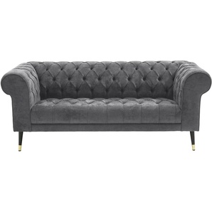 Chesterfield-Sofa GUIDO MARIA KRETSCHMER HOME&LIVING Tinnum Sofas Gr. B/H/T: 195 cm x 77 cm x 87 cm, Struktur weich, grau Chesterfieldsofas