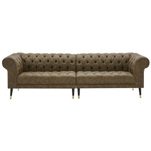 Chesterfield-Sofa GUIDO MARIA KRETSCHMER HOME&LIVING Tinnum Sofas Gr. B/H/T: 263 cm x 77 cm x 87 cm, Luxus-Microfaser, grün (olive) Chesterfieldsofas