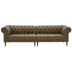 Chesterfield-Sofa GUIDO MARIA KRETSCHMER HOME&LIVING Tinnum Sofas Gr. B/H/T: 263 cm x 77 cm x 87 cm, Lu x us-Microfaser, grün (olive) Chesterfieldsofas