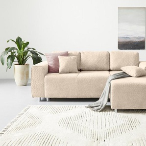 Guido Maria Kretschmer Home&Living Ecksofa Györ, L-Form, wahlweise mit Bettfunktion und Bettkasten incl. 2 Zierkissen