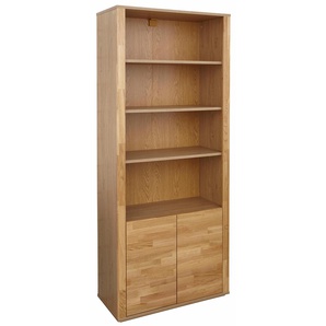 Hochschrank GUIDO MARIA KRETSCHMER HOME&LIVING Como Schränke Gr. B/H/T: 74 cm x 181 cm x 35 cm, 2 St., braun (eichefarben, eiche massiv) Bad-Hochschränke Hochschrank Schränke grifflose Optik