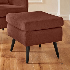 Hocker Salla, orange (terra), B:58cm H:49cm T:58cm, Samtcord (92% Polyester 8% Polyamid), Struktur (100% Polyester), Struktur Hahnentritt (100% Polyester), Struktur fein (100% POlyester), Samtoptik (100% Polyester), Fellimitat (100%Polyester), GUIDO MARIA