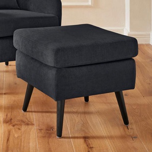 Hocker Salla, schwarz, B:58cm H:49cm T:58cm, Samtcord (92% Polyester 8% Polyamid), Struktur (100% Polyester), Struktur Hahnentritt (100% Polyester), Struktur fein (100% POlyester), Samtoptik (100% Polyester), Fellimitat (100%Polyester), GUIDO MARIA