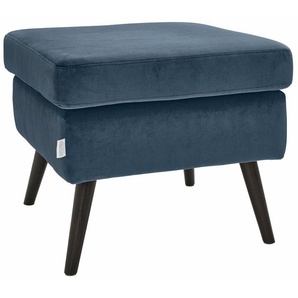 Hocker Salla, blau, B:58cm H:49cm T:58cm, Samtcord (92% Polyester 8% Polyamid), Struktur (100% Polyester), Struktur Hahnentritt (100% Polyester), Struktur fein (100% POlyester), Samtoptik (100% Polyester), Fellimitat (100%Polyester), GUIDO MARIA