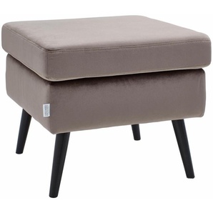 Hocker Salla, grau (taupe), B:58cm H:49cm T:58cm, Samtcord (92% Polyester 8% Polyamid), Struktur (100% Polyester), Struktur Hahnentritt (100% Polyester), Struktur fein (100% POlyester), Samtoptik (100% Polyester), Fellimitat (100%Polyester), GUIDO MARIA