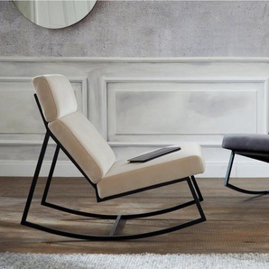 Guido Maria Kretschmer Home&Living Schaukelstuhl Soel, mit modernen Metallgestell und weichem Samtvelours Bezug