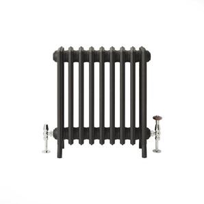 Gusseisen-Heizkörper (4-Säulen) – H 760mm x B 572mm - schwarze Schiefer-Optik - Isabel