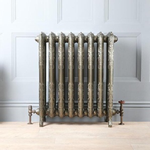 Gussheizkörper bis 3700Watt, H 768mm Antikes Messing/Gold Finish mit Blumenmotiv B 272-1615mm - Charlotte Hudson Reed