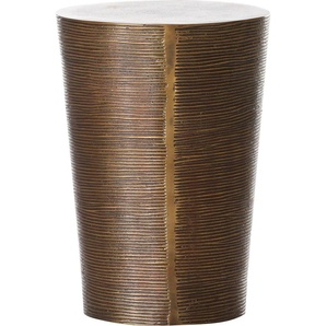 Beistelltisch GUTMANN FACTORY 65762 Tische Gr. B/H/T: 31 cm x 45 cm x 31 cm, grau (messingfarben, messingfarben, messingfarben) Beistelltische mit dekorativen Fräsungen