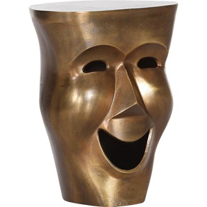Beistelltisch GUTMANN FACTORY Smiling Face Tische Gr. B/H/T: 30 cm x 45 cm x 35 cm, grau (messingfarben, messingfarben, messingfarben) Beistelltische in extravaganter Form