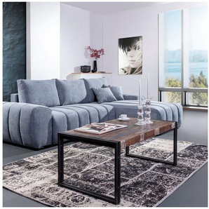 Gutmann Factory Couchtisch Titan, moderne Kombination aus Metall und Massivholz