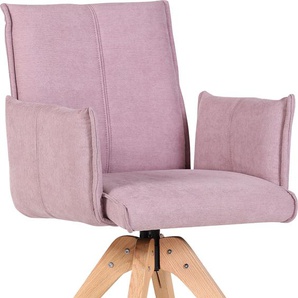 Drehstuhl GUTMANN FACTORY Stühle Gr. B/H/T: 64 cm x 90 cm x 66 cm, Massivholz, lila (flieder, natur) Drehstuhl Stühle mit Massivholzgestell