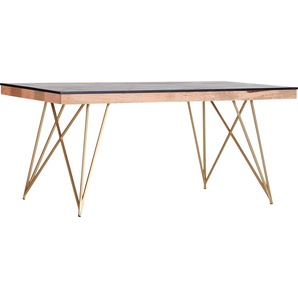 Esstisch GUTMANN FACTORY Lennon Tische Gr. B/H/T: 175 cm x 76 cm x 90 cm, schwarz (schwarz, gold, messingfarben, schwarz) Esstisch Holz-Esstische Rechteckige Esstische