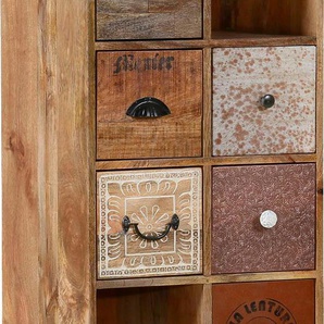 Gutmann Factory Kommode »Bounce«, massives Altholz Mango mit verzierten Fronten, Shabby Chic, Vintage