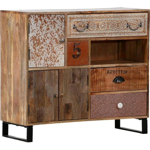 Kommode GUTMANN FACTORY Bounce Sideboards Gr. B/H/T: 90 cm x 80 cm x 38 cm, 4, bunt (natur, bunt) Kommode Shabby Chic, Vintage