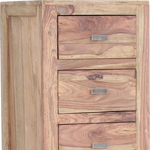 Kommode GUTMANN FACTORY Inka Sideboards Gr. B/H/T: 46 cm x 120 cm x 40 cm, 5, beige (natur) Kommode aus massivem Sheesham Holz, Breite 46 cm