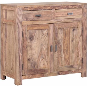 Kommode GUTMANN FACTORY Inka Sideboards Gr. B/H/T: 90 cm x 86 cm x 40 cm, 2, beige (natur) Kommode aus massivem Sheesham Holz, Breite 90 cm