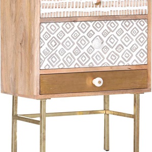 Kommode GUTMANN FACTORY Linea Sideboards Gr. B/H/T: 60 cm x 100 cm x 37 cm, 5, beige (natur) Kommode mit detailreichen Verzierungen, Shabby Chic, Vintage