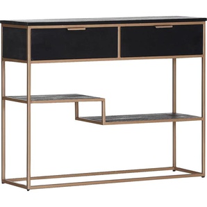 Konsole GUTMANN FACTORY Porto Sideboards Gr. B/H/T: 100 cm x 80 cm x 33 cm, 2, schwarz (schwarz, gold) Konsolentisch Telefontisch Konsolentische Telefontische