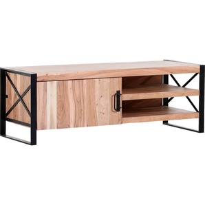 Gutmann Factory Lowboard Downtown, Kommode aus massivem Akazienholz, Breite 130 cm