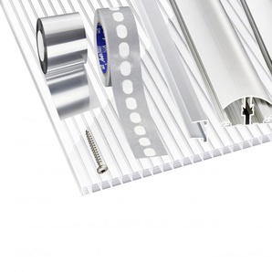 Gutta Doppelstegplatte-Erweiterungsset Zebraplatte 400 x 98 x 1,6 cm weiß inkl. Zubehör GLO779500020