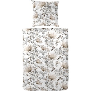 H.G. Hahn - Mako-Satin-Bettwäsche, 135 x 200 cm mit floralem Design, 100% Baumwolle