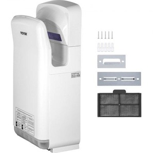 Händetrockner 2000W Kommerzieller elektrischer Händetrockner HEPA-Filter Wandhandtrockner Kohlebürstenmotor Händeföhn Weiß Luftgeschwindigkeit 100m/s ideal für Flughäfen Büros Einkaufszentren GSJLSGSPQSBS-Z774V2