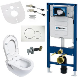 Geberit - Hänge Wand wc mit Taharet Funktion, Bidet, Absperrventil, spülrandlos aus Keramik kompatibel mit Vorwandelement