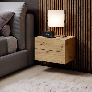 Hänge-Nachtkommode Corkins 42 x 28 x 30cm Braun/Eiche Artisan Dekor