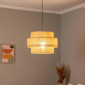 Hängelampe Calisto TK Lighting, dimmbar, braun / rost, für Wohn- / Esszimmer, Textil / Stoff / Seide, Pendelleuchte 5419