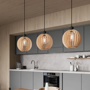 Hängelampe Clay Envostar, dimmbar, Holz hell, für Wohn- / Esszimmer, Holz, Skandinavisch, Pendelleuchte LW1689104360