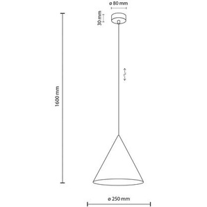 Hängelampe Cono TK Lighting, dimmbar, weiß / opal, für Wohn- / Esszimmer, Metall, Modern, Pendelleuchte 10008