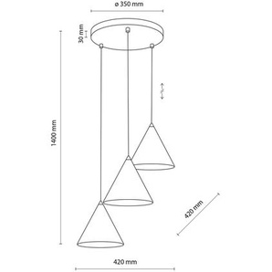 Hängelampe Cono TK Lighting, dimmbar, weiß / opal, für Wohn- / Esszimmer, Metall, Modern, Pendelleuchte 10012