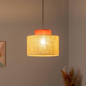 Hängelampe Duo TK Lighting, dimmbar, braun / rost, für Wohn- / Esszimmer, Textil / Stoff / Seide, Pendelleuchte 3139
