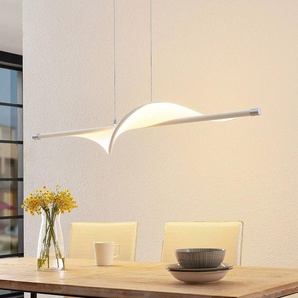 Hängelampe Edano Lucande, dimmbar, weiß / opal, für Wohn- / Esszimmer, Textil / Stoff / Seide, Modern, Pendelleuchte 9626387
