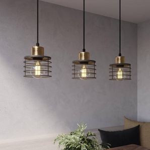 Hängelampe Edison HELAM, dimmbar, schwarz, für Wohn- / Esszimmer, Metall, Modern, Pendelleuchte W-L 1366/3 BK+BR
