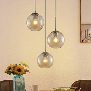 Hängelampe Jurian Lindby, dimmbar, creme / amber, für Wohn- / Esszimmer, Metall, Modern, Pendelleuchte 9627833