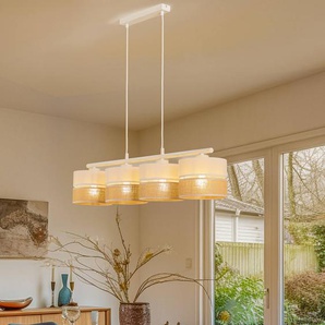 Hängelampe Linobianco TK Lighting, dimmbar, weiß / opal, für Wohn- / Esszimmer, Textil / Stoff / Seide, Modern, Pendelleuchte 6576