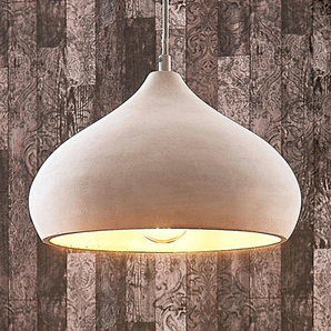 Hängelampe Morton Lindby, dimmbar, alu / grau / zink, für Wohn- / Esszimmer, Beton, Modern, Pendelleuchte 9624048