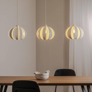 Hängelampe Newton HELAM, dimmbar, creme / amber, für Wohn- / Esszimmer, Metall, Pendelleuchte W-LD 1380/3 SAND