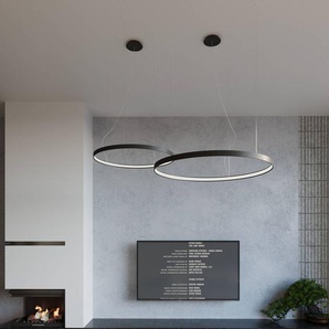 Hängelampe Rio SOLLUX LIGHTING, schwarz, für Wohn- / Esszimmer, Aluminium, Modern TH.106
