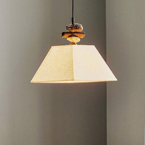 Hängelampe Seregon ONLI, dimmbar, creme / amber, für Wohn- / Esszimmer, Textil / Stoff / Seide, Landhaus / Rustikal, Pendelleuchte 4848/S