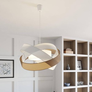 Hängelampe Simaria Lindby, dimmbar, braun / rost, für Wohn- / Esszimmer, Textil / Stoff / Seide, Modern, Pendelleuchte 9639169