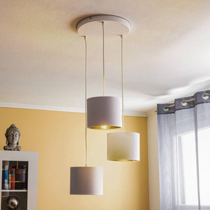 Hängelampe Soho Luminex, dimmbar, weiß / opal, für Wohn- / Esszimmer, Textil / Stoff / Seide, Modern, Pendelleuchte 3449