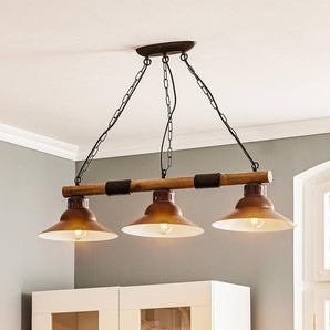 Hängelampe West Luminex, dimmbar, Holz hell, für Wohn- / Esszimmer, Holz, Landhaus / Rustikal, Pendelleuchte 9152